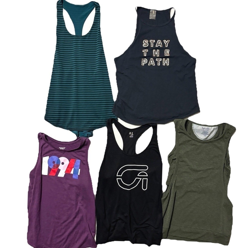 Lot of 5 Womens Activewear Tank Tops Calia GapFit Old Navy Splendid Small Medium